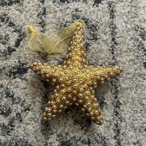 Starfish Gold Holiday Ornament